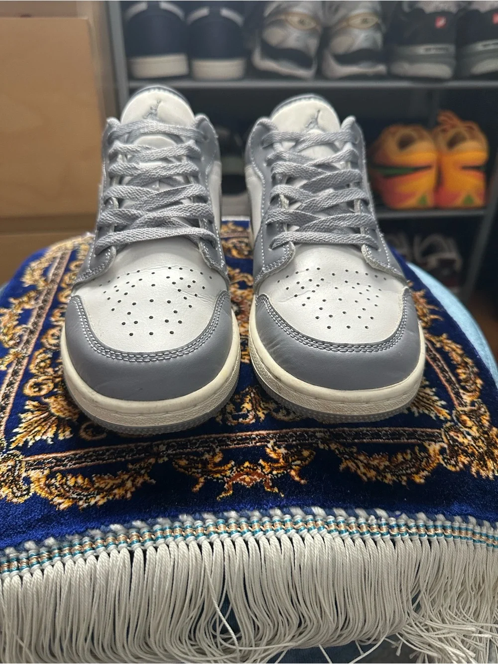 Jordan Kids' Low-Top Sneakers in Grey and White